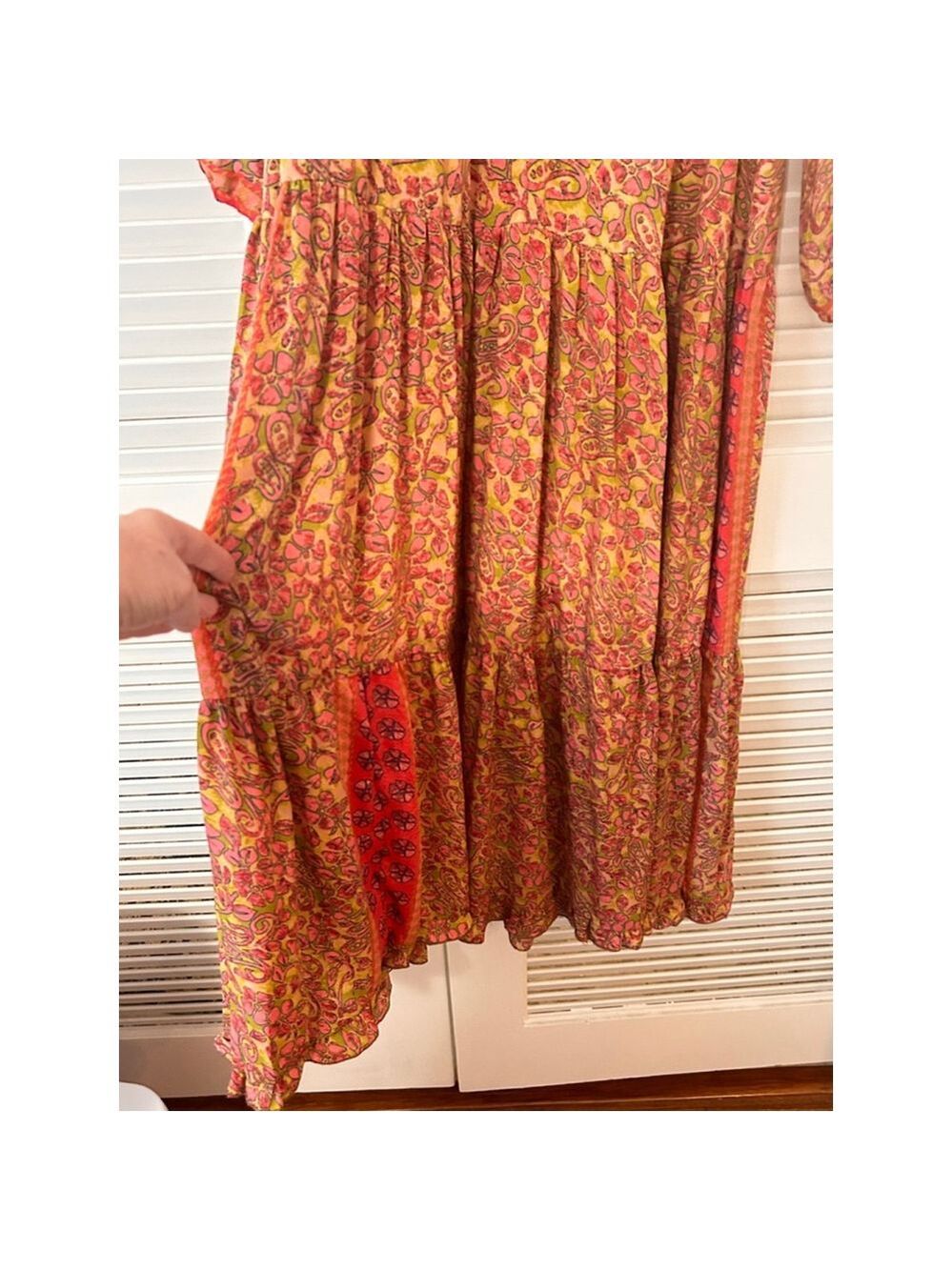 Karma Highway Pink Floral Boho Maxi Dress One Size Gypsy Style - Picture 5 of 13